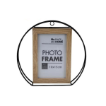 Picture Frame - Round, Metal & MDF, Size 10x15cm